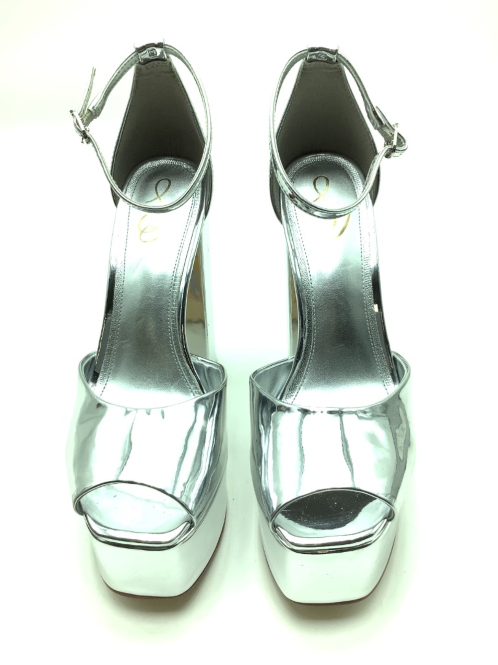 Sam Edelman Koi Platform Heel Patent Leather Metallic Size 7.5 - Picture 4 of 7